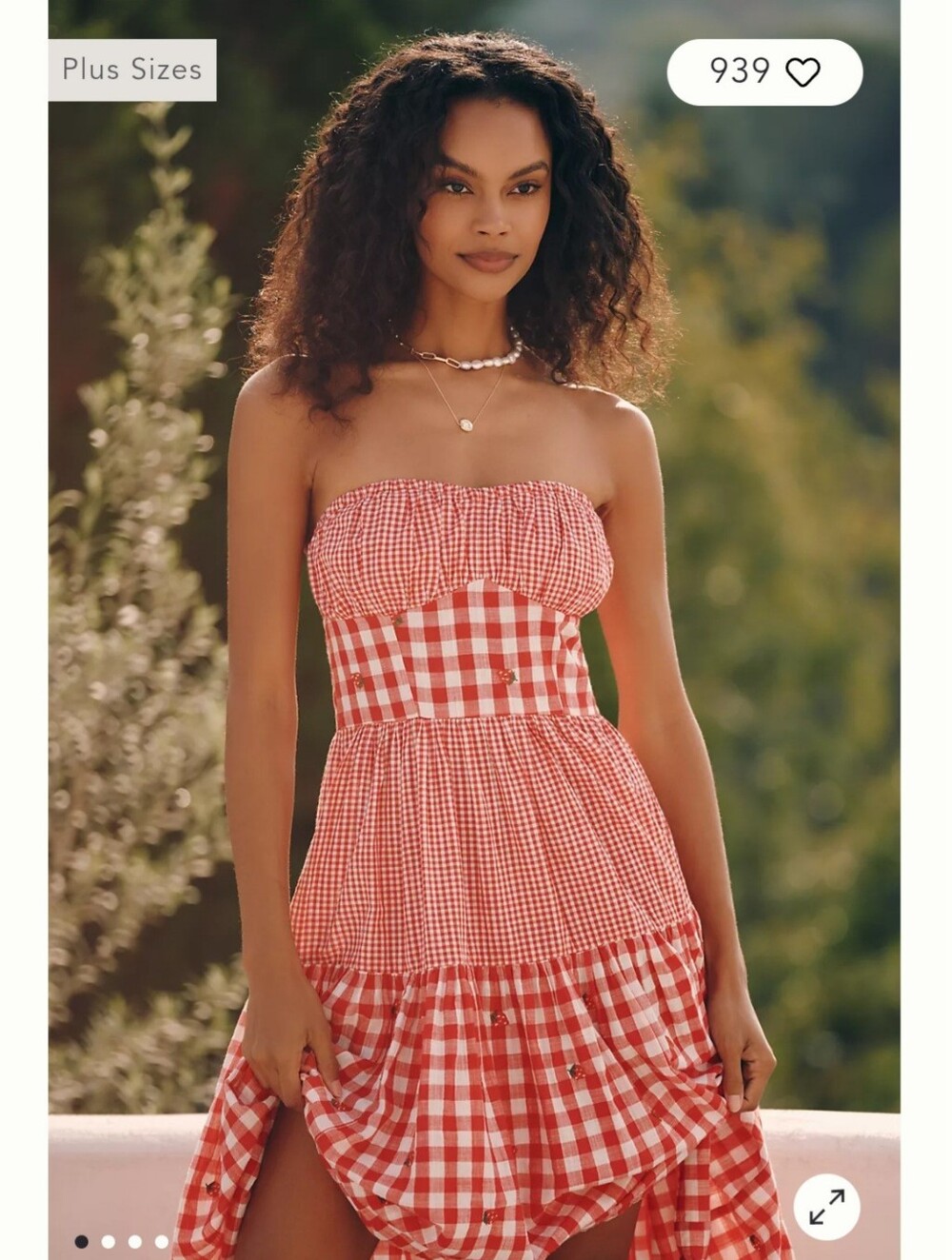 Celandine Strawberry Fields Strapless Waisted Dress